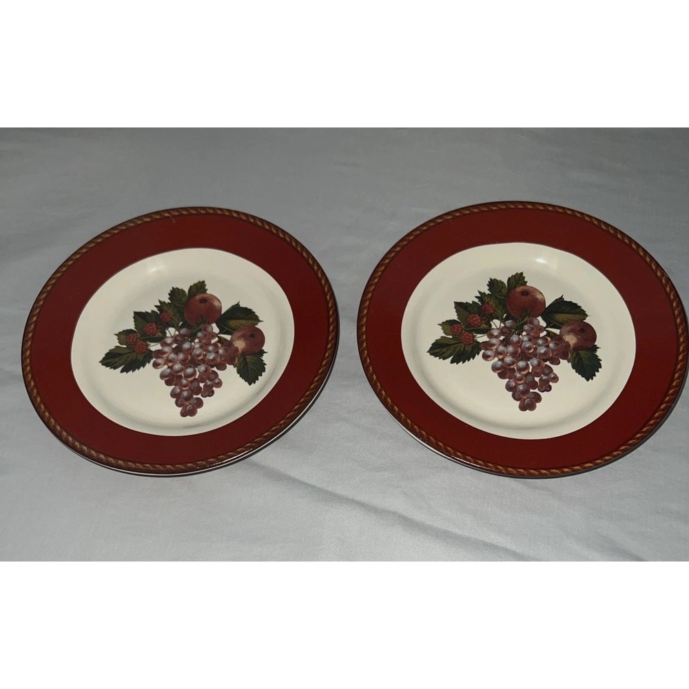 2 RAYMOND WAITES Cornucopia Rimmed Salad Plates